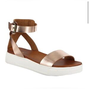 MIA Ellen rose gold round toe wedge sandal 9M new